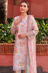 Luxury Digital Print Ensemble with Chiffon Dupatta & Lawn Trouser