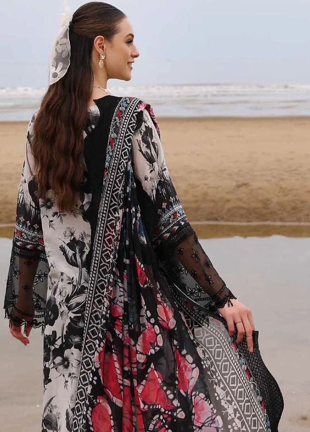 Luxury Digital Elegance with Chiffon Grace & Organza Embroidery