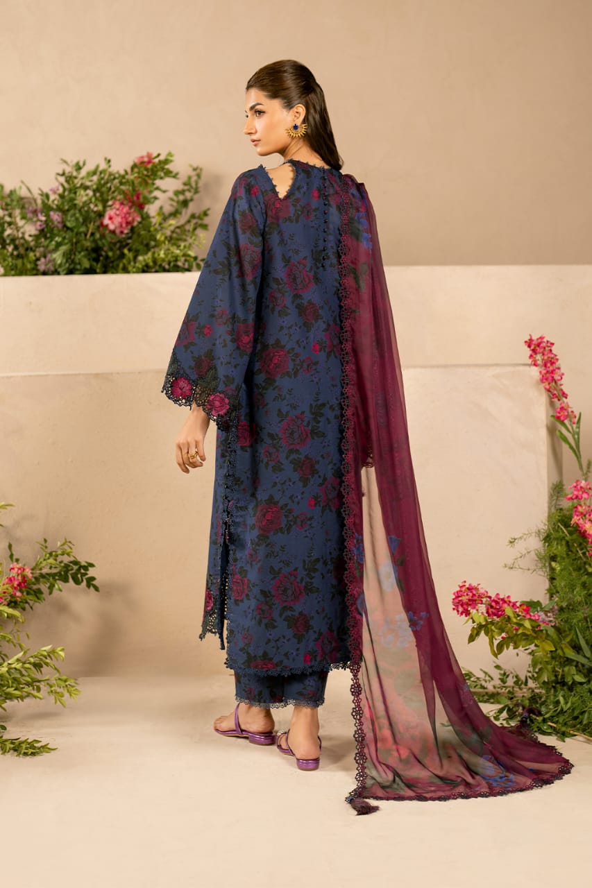 Luxury Digital Elegance with Chiffon Grace & Organza Embroidery