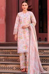 Luxury Digital Print Ensemble with Chiffon Dupatta & Lawn Trouser