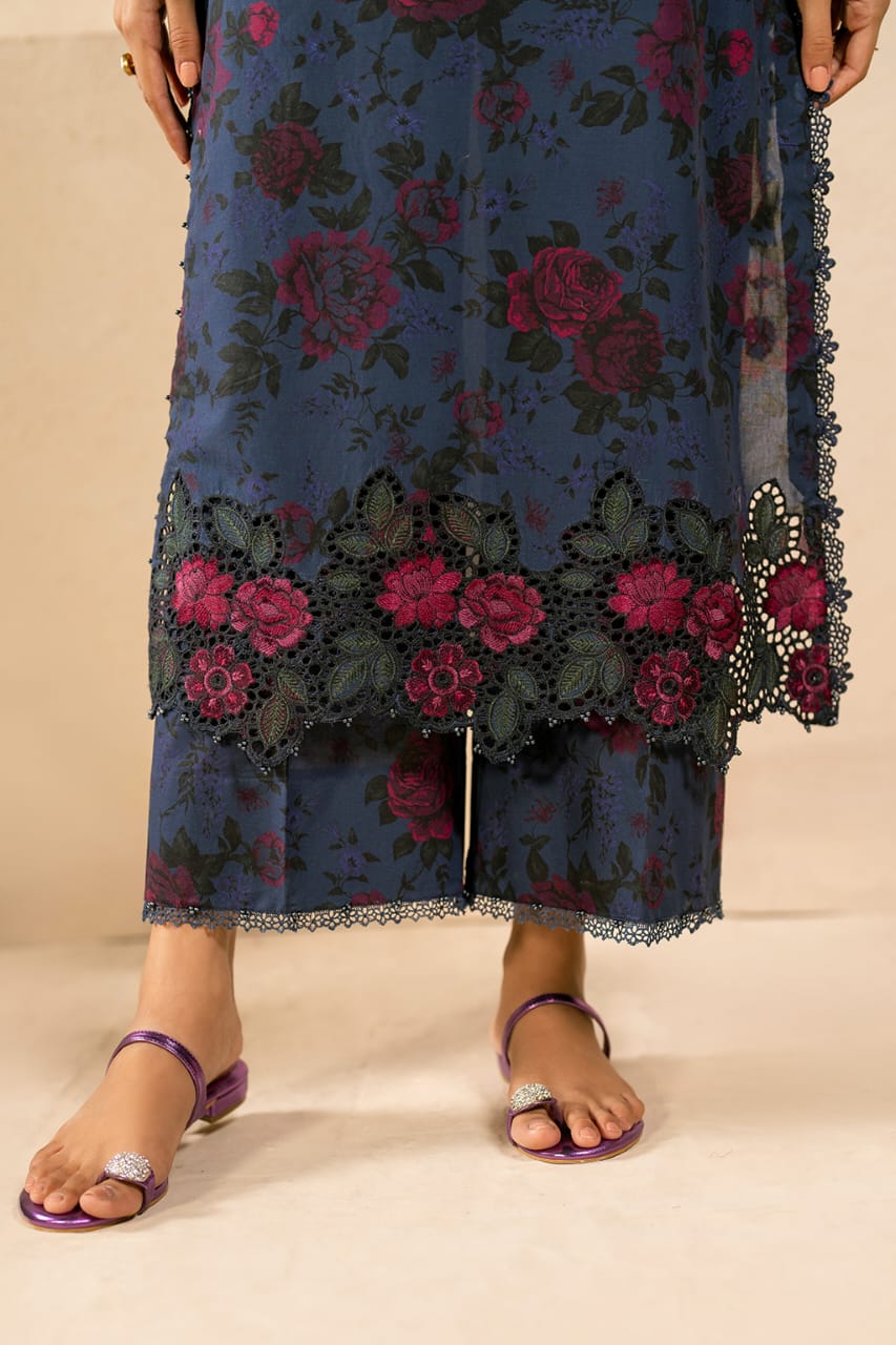 Luxury Digital Elegance with Chiffon Grace & Organza Embroidery