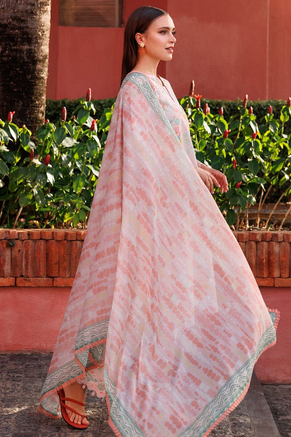 Luxury Digital Print Ensemble with Chiffon Dupatta & Lawn Trouser